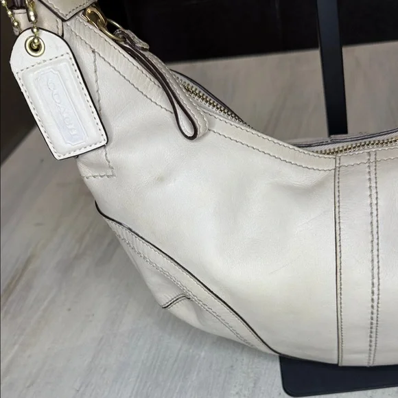 Vintage Coach SoHo Off-White Leather Braided Strap Hobo Bag - Picture 4 of 16